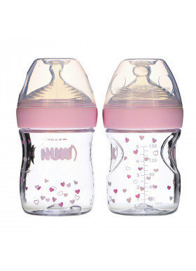 NUK, Simply Natural Baby Bottles, Slow Flow, 0 + Months, 2 Bottles, 5 oz (150 ml)