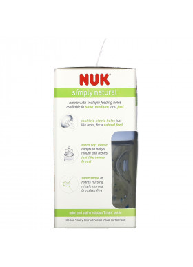 NUK, Simply Natural, Bottles, 0+ Months, Slow, 2 Pack, 5 oz (150 ml) Each