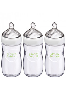 NUK, Simply Natural, Bottles, 1+ Months, Medium, 3 Pack, 9 oz (270 ml) Each