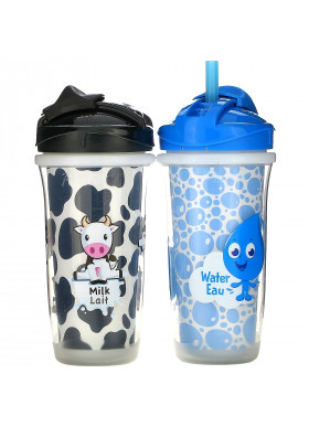 Playtex Baby, Sipsters, Milk & Water Straw Cups, 12M+, 2 Cups, 9 oz (266 ml) Each