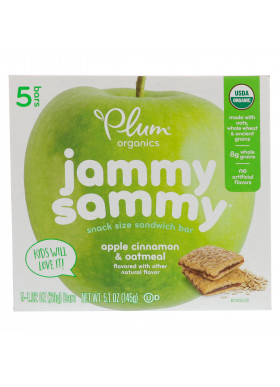 Plum Organics, Jammy Sammy, Apple Cinnamon & Oatmeal, 5 Bars, 1.02 oz (29 g) Each