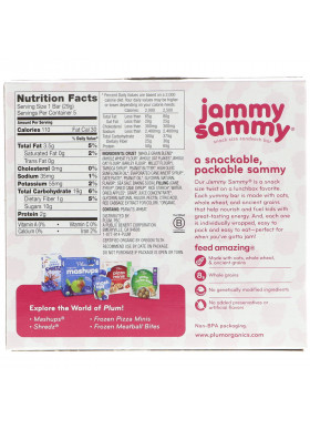 Plum Organics, Jammy Sammy, Peanut Butter & Grape, 5 Bars, 1.02 oz (29 g) Each