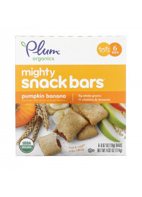 Plum Organics, Mighty Snack Bars, Tots, Pumpkin Banana, 6 Bars, 0.67 oz (19 g) Each