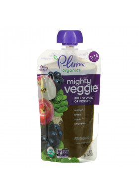 Plum Organics, Mighty Veggie, Veggie & Fruit Blend, 4 oz (113 g)