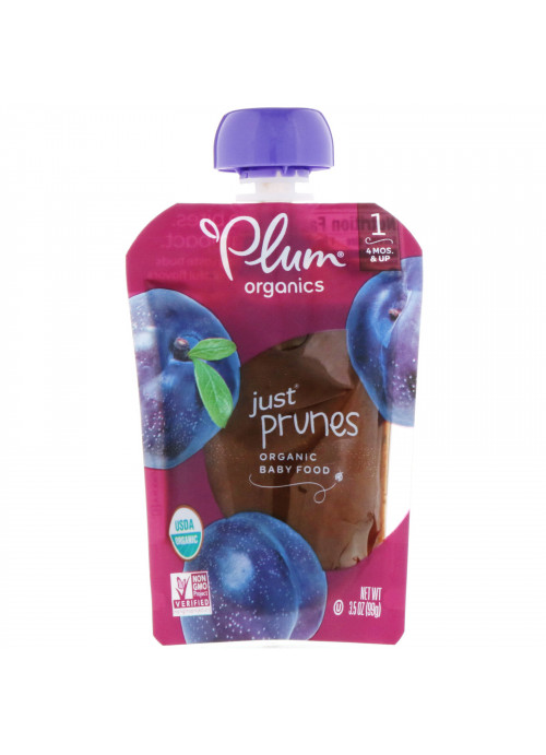 Plum Organics, Organic Baby Food, Stage 1, Just Prunes, 3.5 oz (99 g)
