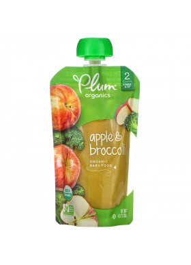 Plum Organics, Organic Baby Food, Stage 2, Apple & Broccoli, 4 oz (113 g)