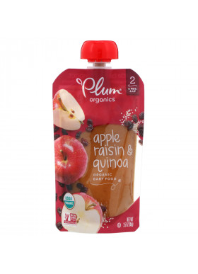 Plum Organics, Organic Baby Food, Stage 2, Apple Raisin & Quinoa, 3.5 oz (99 g)