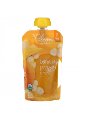 Plum Organics, Organic Baby Food, Stage 2, Banana & Pumpkin, 4 oz (113 g)