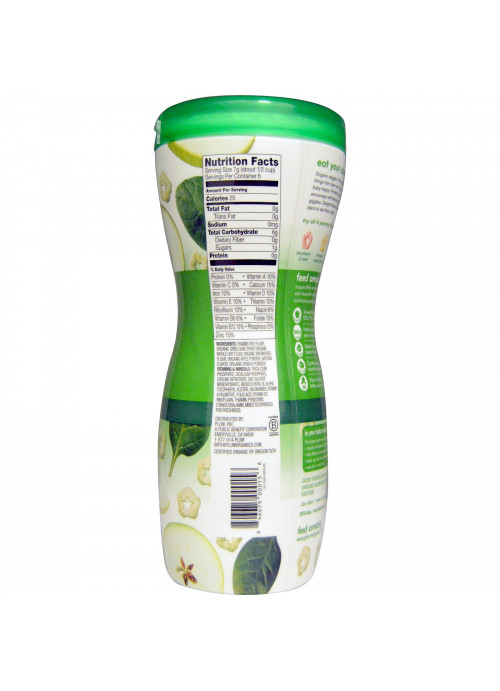 Plum Organics, Super Puffs, Organic Veggie, Fruit & Grain Puffs, Spinach & Apple, 1.5 oz (42 g)