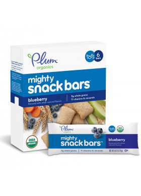 Plum Organics, Tots, Mighty Snack Bars, Blueberry, 6 Bars, 0.67 oz (19 g) Each