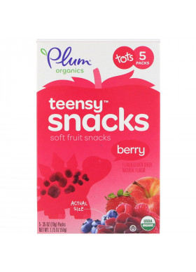 Plum Organics, Tots,Organic Teensy Soft Fruits Snacks, Berry, 12+ Months, 5 Packs, .35 oz (10 g) Each