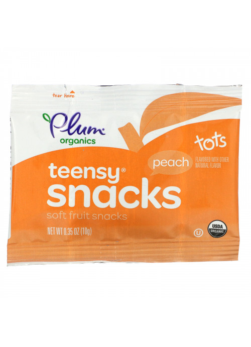 Plum Organics, Tots, Organic Teensy Soft Fruits Snacks, Peach, 12+ Months, 5 Packs, .35 oz (10 g) Each