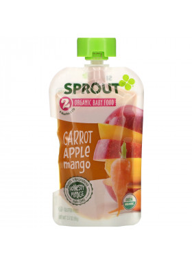 Sprout Organic, Baby Food, 6 Months & Up, Carrot Apple Mango, 3.5 oz (99 g)