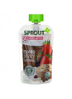 Sprout Organic, Baby Food, 6 Months & Up, Mixed Berry Oatmeal, 3.5 oz (99 g)