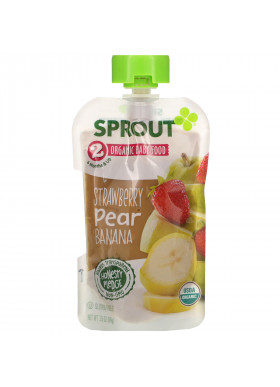 Sprout Organic, Baby Food, 6 Months & Up, Strawberry, Pear, Banana, 3.5 oz (99 g)