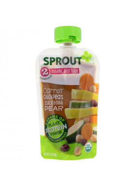 Sprout Organic, Baby Food, 6 Months & Up, Carrot, Chickpeas, Zucchini, Pear, 3.5 oz (99 g)