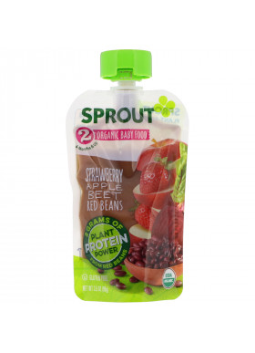 Sprout Organic, Baby Food, 6 Months & Up, Strawberry, Apple, Beet, Red Beans, 3.5 oz (99 g)