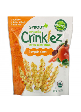 Sprout Organic, Crinklez, Popped Veggie Snack, Pumpkin Carrot, 1.48 oz (42 g)