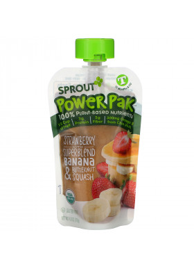 Sprout Organic, Power Pak, 12 Months & Up, Strawberry with Superblend Banana & Butternut Squash, 4.0 oz (113 g)