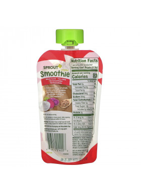 Sprout Organic, Smoothie, Strawberry Banana with Yogurt, Veggies & Flax Seed, 4 oz ( 113 g)