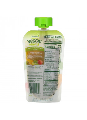 Sprout Organic, Veggie Power, Green Veggies with Pineapple & Apple, 4 oz (113 g)