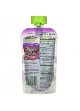 Sprout Organic, Veggie Power, Purple Carrot with Strawberry, Grape & Sweet Potato, 4 oz (113 g)