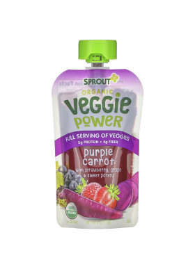 Sprout Organic, Veggie Power, Purple Carrot with Strawberry, Grape & Sweet Potato, 4 oz (113 g)