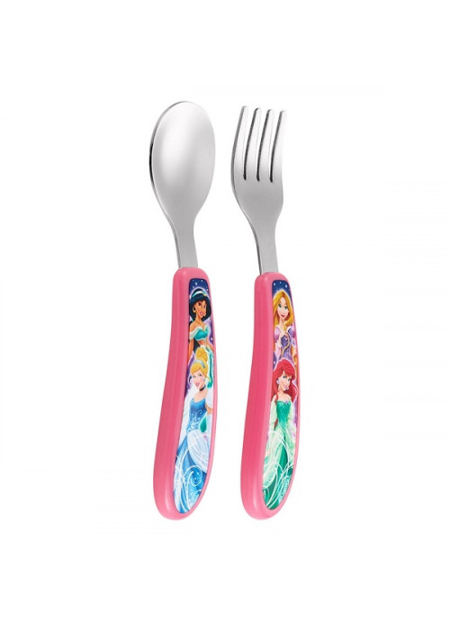 The First Years, Fork and Spoon Set featuring Disney Princess, 9 + Months, 2 Piece Set