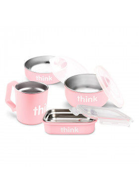Think, Thinkbaby, The Complete BPA-Free Feeding Set, Pink, 1 Set