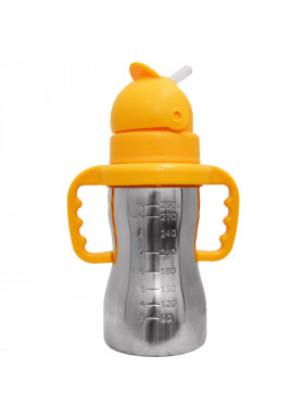 Think, Thinkbaby, Thinkster of Steel Bottle, Orange, 1 Straw Bottle, 10 oz (290 ml)