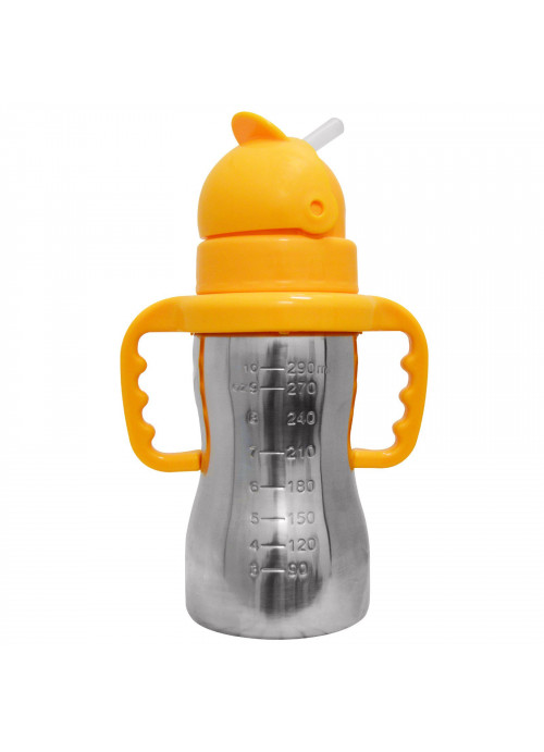 Think, Thinkbaby, Thinkster of Steel Bottle, Orange, 1 Straw Bottle, 10 oz (290 ml)