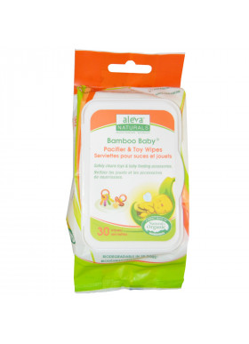 Aleva Naturals, Bamboo Baby Wipes, Pacifier & Toy, 30 Wipes