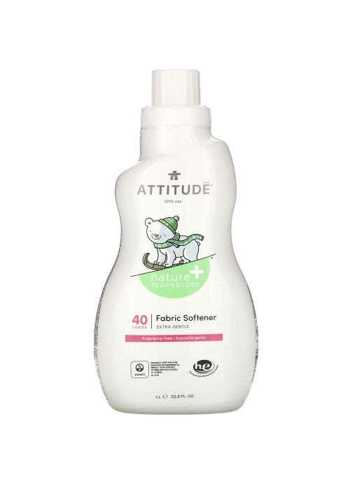 ATTITUDE, Fabric Softener, Fragrance-Free, 40 Loads, 33.8 fl oz