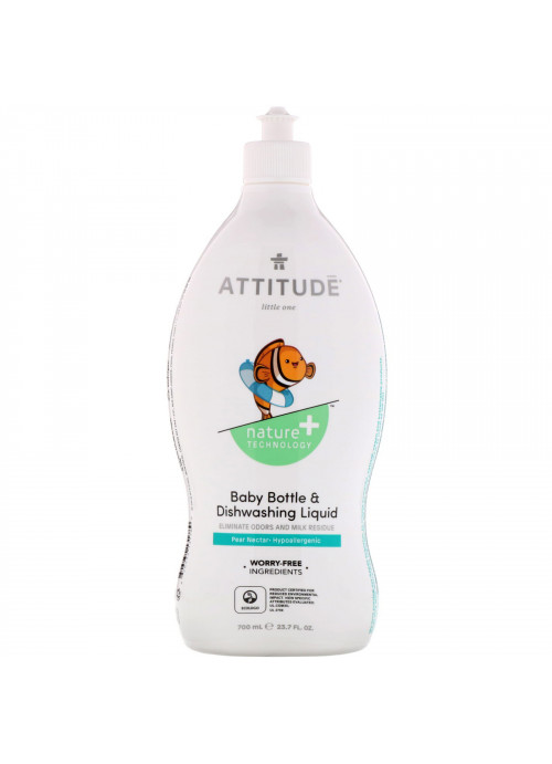 ATTITUDE, Little One, Baby Bottle & Dishwashing Liquid, Pear Nectar, 23.7 fl oz (700 ml)