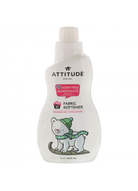ATTITUDE, Little Ones, Fabric Softener, Fragrance-Free, 40 Loads, 33.8 fl oz (1 L)