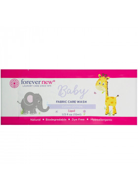 Forever New, Baby, Fabric Care Wash, Liquid, Clean Cotton, 1/3 fl oz (10 ml)