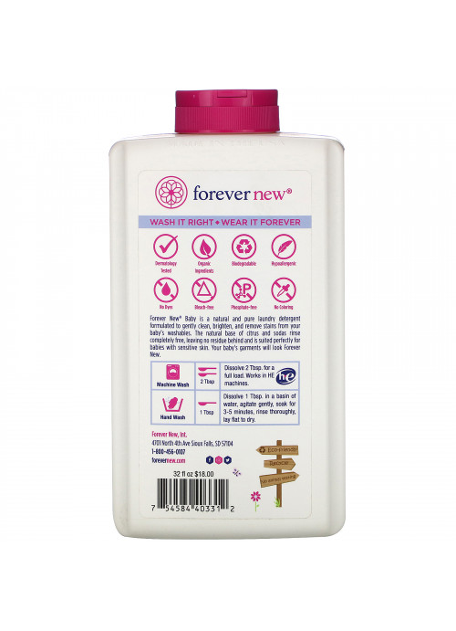 Forever New, Baby, Fabric Care Wash, Liquid, Fragrance Free, 32 fl oz (946 ml)