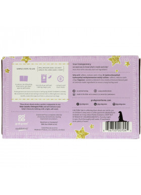 Grab Green, Dryer Sheets, Baby, Dreamy Rosewood with Essential Oils, 5+ Months, 50 Compostable Sheets