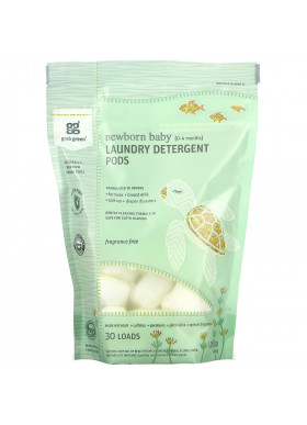 Grab Green, Newborn Baby Laundry Detergent Pods,  0-4 Months, Fragrance Free, 30 loads