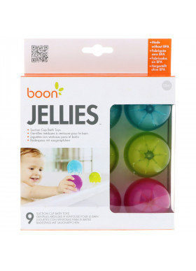 Boon, Jellies, Suction Cup Bath Toys, 12+ Months, 9 Suction Cup Bath Toys