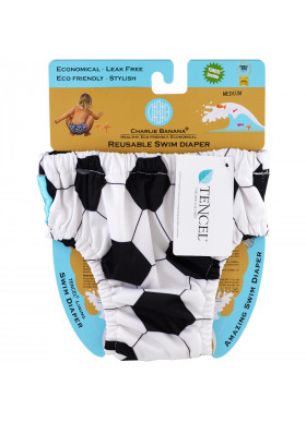 Charlie Banana, Reusable Swim Diaper, Soccer, Medium, 1 Diaper