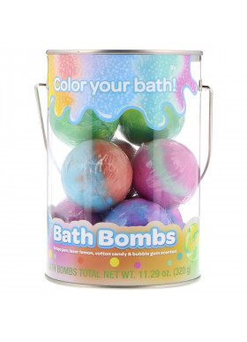 Crayola, Bath Bombs, Grape Jam, Laser Lemon, Cotton Candy & Bubble Gum Scented, 8 Bath Bombs, 11.29 oz (320 g)