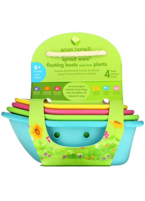 Green Sprouts, Sprout Ware Floating Boats,  6+ Months, Multicolor, 4 Count