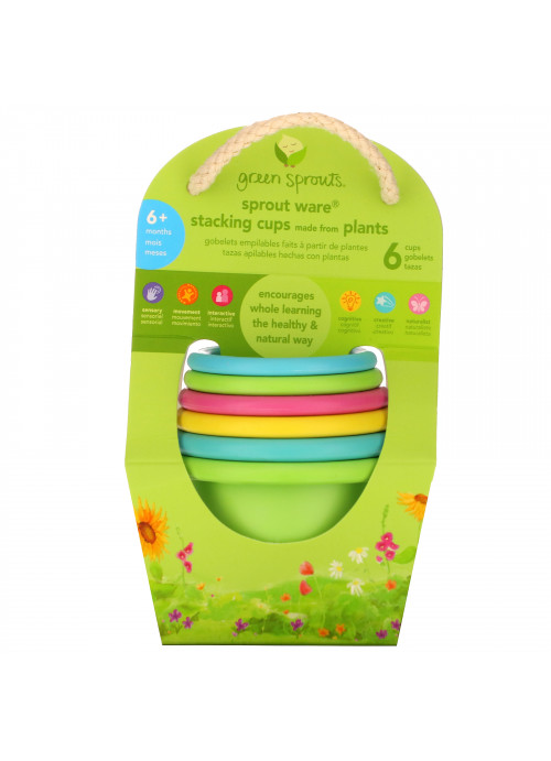 Green Sprouts, Sprout Ware Stacking Cups,  6+ Months, Multicolor, 6 Cups