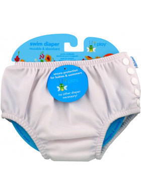 i play Inc., Swimsuit Diaper, Reusable & Absorbent, 24 Months, White, 1 Diaper