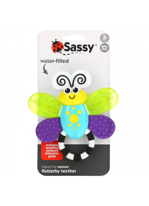 Sassy, Inspire The Senses, Flutterby Teether, 3 + Months, 1 Count