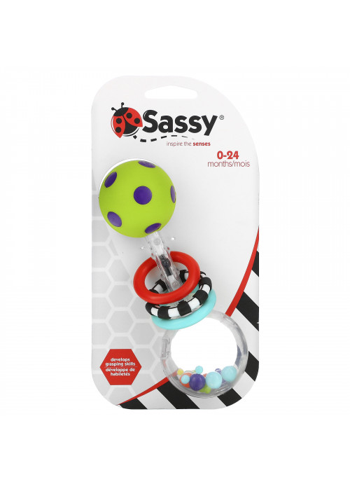 Sassy, Inspire The Senses, Spin Shine Rattle, 0-24 Months, 1 Count