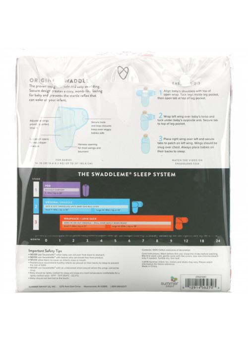 Summer Infant, SwaddleMe, Original Swaddle, Large, 3 Pack