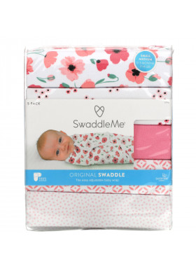 Summer Infant, SwaddleMe, Original Swaddle, Small/Medium, 0-3 Months, Floral, 5 Pack