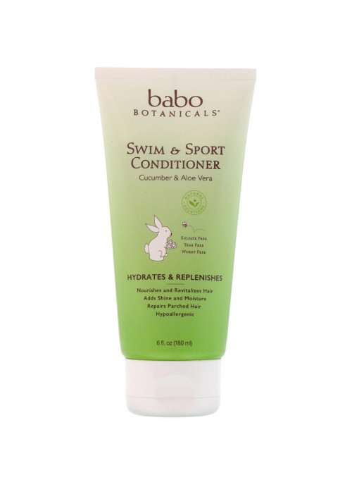 Babo Botanicals, Swim & Sport Conditioner, Cucumber & Aloe Vera, 6 fl oz (180 ml)